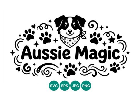 Aussie Magic Dog Face Vector Art Review
