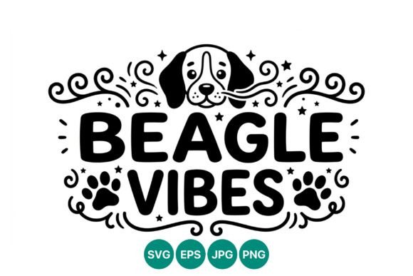 Beagle Vibes Dog Text Vector Art Review