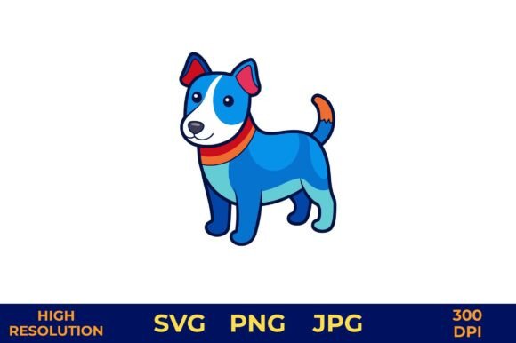 Blue Dog with Red Bandana Vector Review