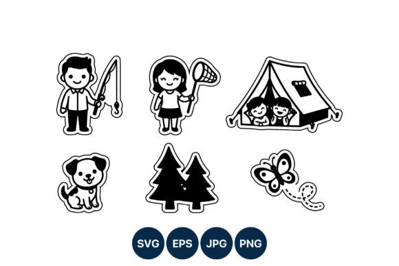 Camping Children Fishing Dog Embroidery Design Review