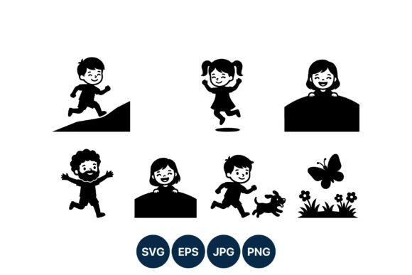 Children Silhouettes Playing with Dog Embroidery Review