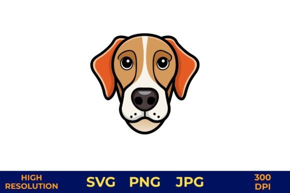 Cute Beagle Dog Head Vector Illustration Review