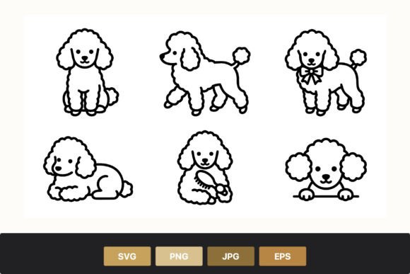 Cute Poodle Cartoon Dog Set Review