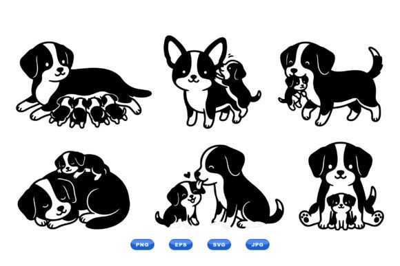 Cute Puppy SVG Clipart Pack