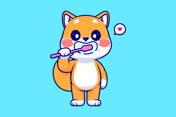Cute Shiba Inu Brushing Teeth Embroidery Design Review