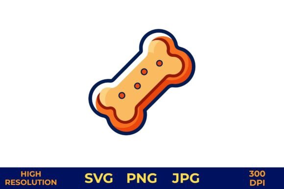 Dog Bone Vector Clipart with Bold Edges Review