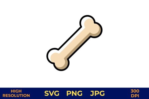 Dog Bone Vector Illustration Outline Review