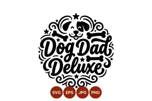 Dog Dad Deluxe Black and White Vector Review