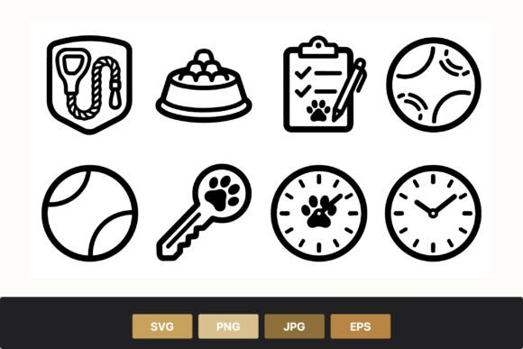 Dog Training Line Art Icons Review