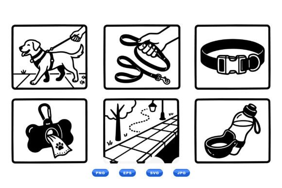 Dog Walking Icon Clipart