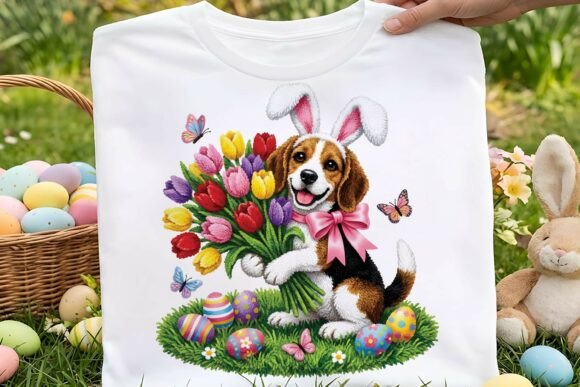 Faux Yarn Cute Easter Beagle Dog Png Review