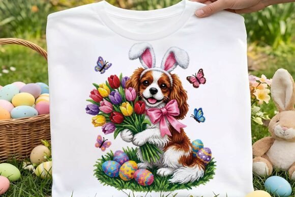Faux Yarn Easter Cavalier King Dog Png Review