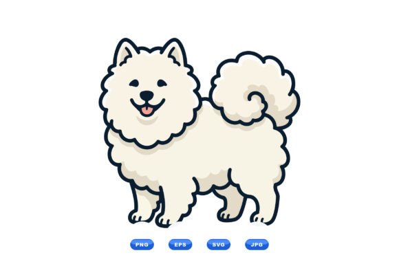 Fluffy Samoyed Dog Clipart