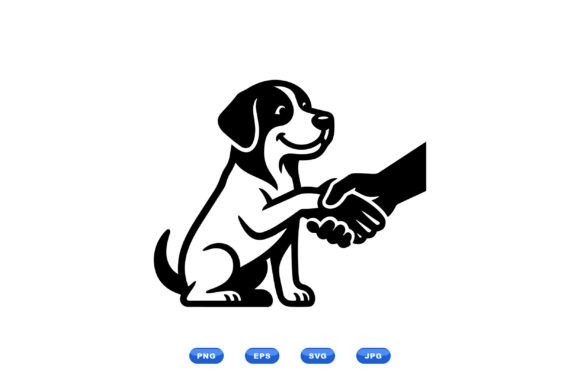 Happy Dog Handshake Logo