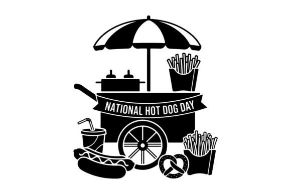 National Hot Dog Day Food Cart Vector