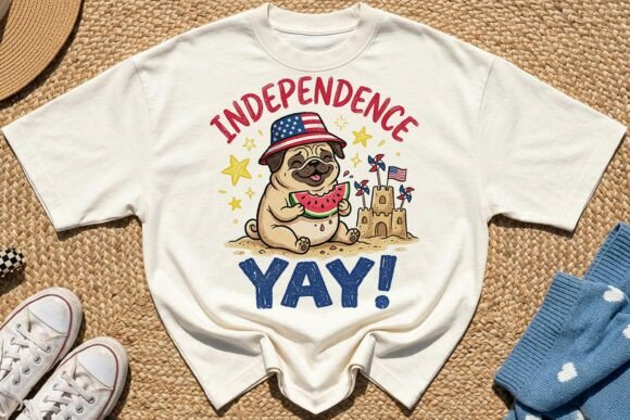 Patriotic Summer Pug Dog PNG Review
