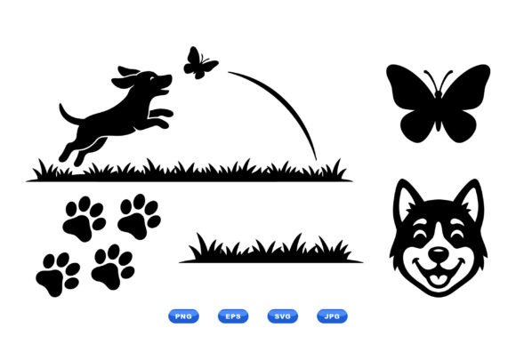Playful Dog Paw Clipart Pack