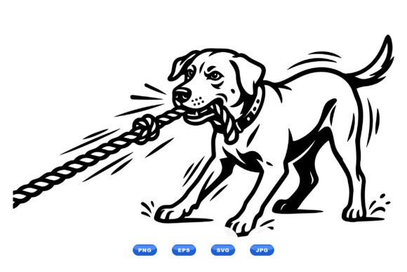 Playful Dog Rope Clipart