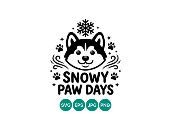 Snowy Paw Days Husky Dog Vector Review